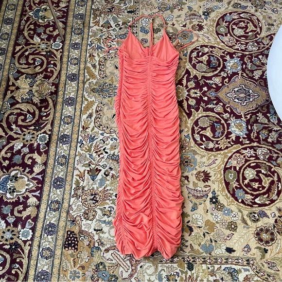 ALC ruched Allegra dress in orange - Picture 5 of 7